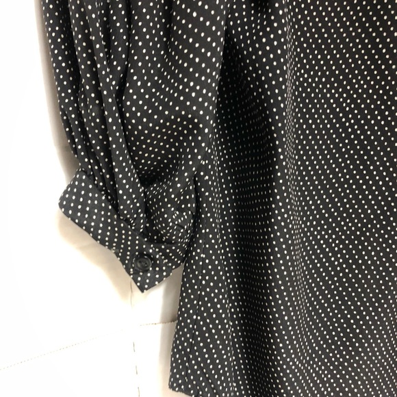 Jeunesse Francoise Poet Blouse Top Women's Silk Black Polka Dot - Picture 13 of 15